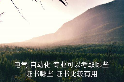 電氣自動化專業(yè)方面的證書,中級電氣自動化工程師證書
