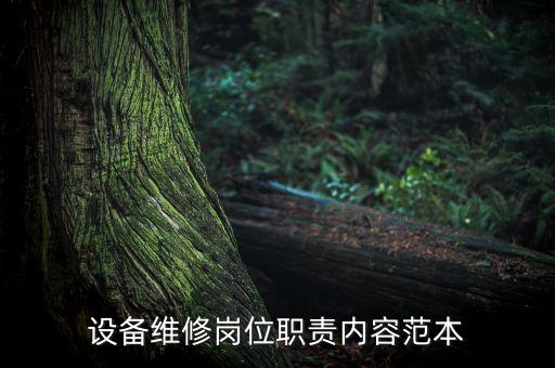 設(shè)備維修崗位職責(zé)內(nèi)容范本
