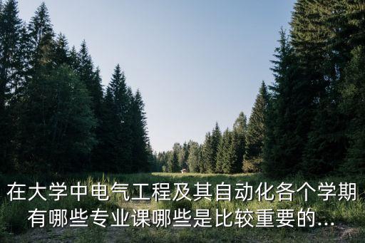 在大學(xué)中電氣工程及其自動(dòng)化各個(gè)學(xué)期有哪些專業(yè)課哪些是比較重要的...