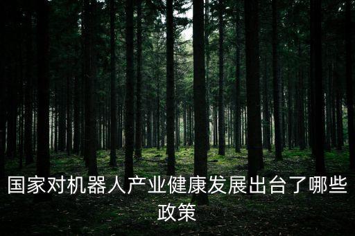 國家對機(jī)器人產(chǎn)業(yè)健康發(fā)展出臺了哪些政策