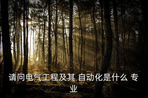 請問電氣工程及其 自動化是什么 專業(yè)
