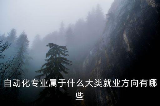 自動化專業(yè)屬于什么大類就業(yè)方向有哪些