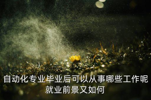 自動(dòng)化專業(yè)畢業(yè)后可以從事哪些工作呢就業(yè)前景又如何