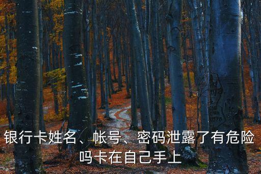 銀行卡姓名、帳號、密碼泄露了有危險嗎卡在自己手上