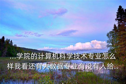 ...學(xué)院的計(jì)算機(jī)科學(xué)技術(shù)專(zhuān)業(yè)怎么樣我看還有大數(shù)據(jù)專(zhuān)業(yè)有沒(méi)有人給...