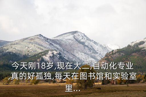 今天剛18歲,現(xiàn)在大二,自動化專業(yè),真的好孤獨,每天在圖書館和實驗室里...
