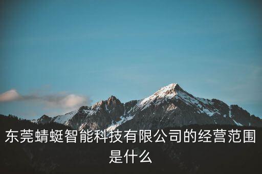 東莞蜻蜓智能科技有限公司的經(jīng)營范圍是什么