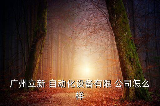 廣州立新 自動化設備有限 公司怎么樣