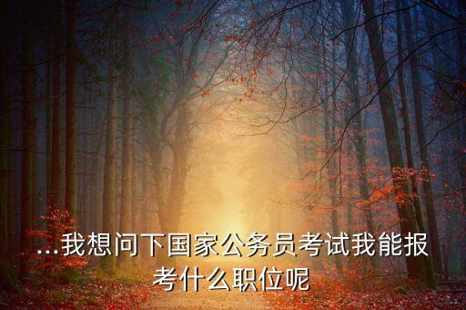...我想問下國家公務(wù)員考試我能報(bào)考什么職位呢