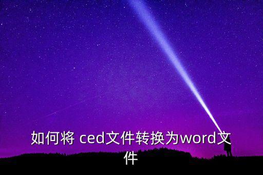 如何將 ced文件轉(zhuǎn)換為word文件
