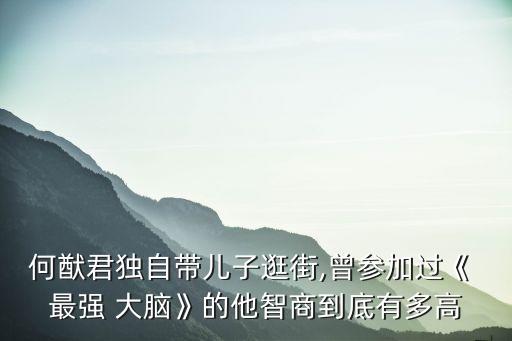 何猷君獨自帶兒子逛街,曾參加過《 最強 大腦》的他智商到底有多高