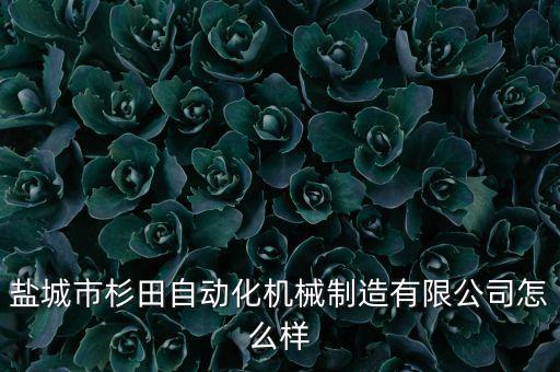 鹽城市杉田自動化機械制造有限公司怎么樣