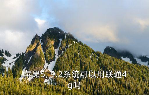  蘋果5, 9.2系統(tǒng)可以用聯(lián)通4g嗎