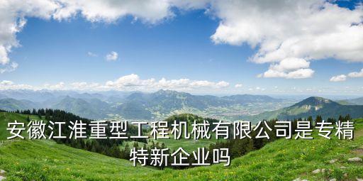 安徽江淮重型工程機(jī)械有限公司是專精特新企業(yè)嗎