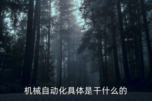 機械自動化具體是干什么的