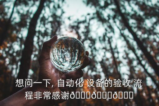 想問一下, 自動化 設備的驗收 流程非常感謝???