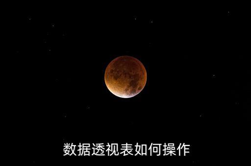  數(shù)據(jù)透視表如何操作