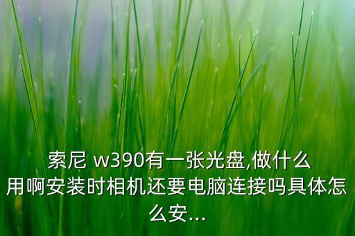  索尼 w390有一張光盤(pán),做什么用啊安裝時(shí)相機(jī)還要電腦連接嗎具體怎么安...