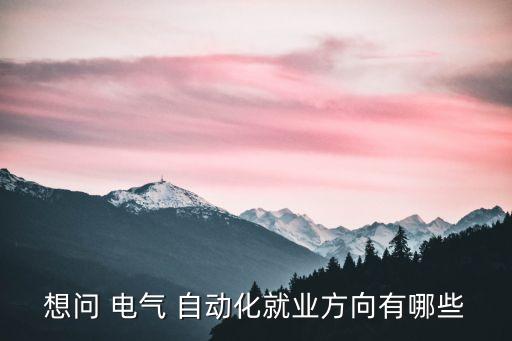 想問 電氣 自動化就業(yè)方向有哪些