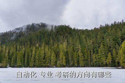  自動化 專業(yè) 考研的方向有哪些