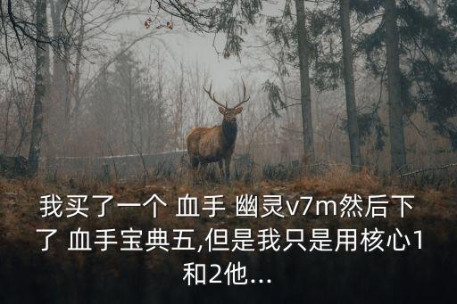 我買了一個(gè) 血手 幽靈v7m然后下了 血手寶典五,但是我只是用核心1和2他...