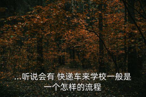 ...聽(tīng)說(shuō)會(huì)有 快遞車來(lái)學(xué)校一般是一個(gè)怎樣的流程