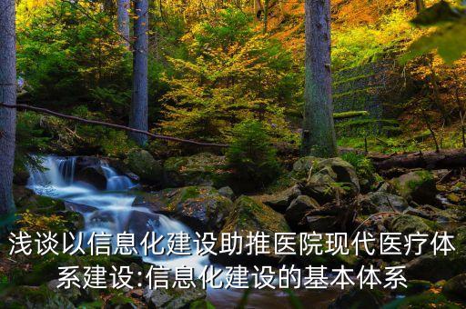淺談以信息化建設(shè)助推醫(yī)院現(xiàn)代醫(yī)療體系建設(shè):信息化建設(shè)的基本體系