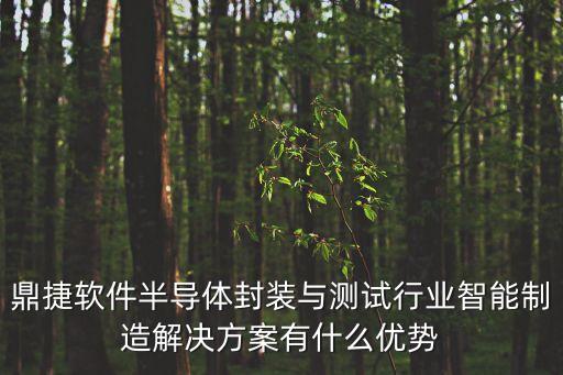 鼎捷軟件半導(dǎo)體封裝與測(cè)試行業(yè)智能制造解決方案有什么優(yōu)勢(shì)