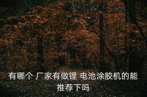 有哪個 廠家有做鋰 電池涂膠機的能推薦下嗎