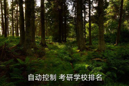 自動(dòng)控制 考研學(xué)校排名