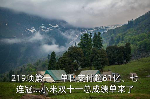 219項第一、單日支付超61億、七連冠…小米雙十一總成績單來了