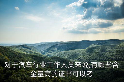 對(duì)于汽車行業(yè)工作人員來說,有哪些含金量高的證書可以考