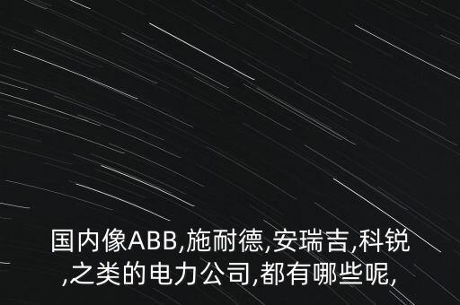 國內(nèi)像ABB,施耐德,安瑞吉,科銳,之類的電力公司,都有哪些呢,