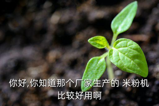 你好,你知道那個(gè)廠家生產(chǎn)的 米粉機(jī)比較好用啊