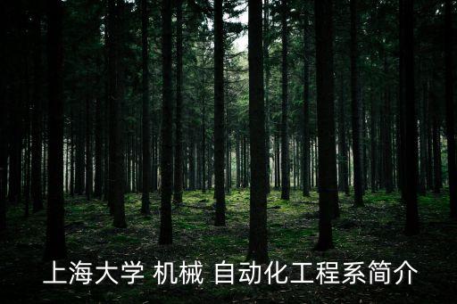  上海大學(xué) 機(jī)械 自動(dòng)化工程系簡介
