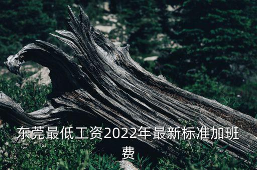 東莞最低工資2022年最新標準加班費