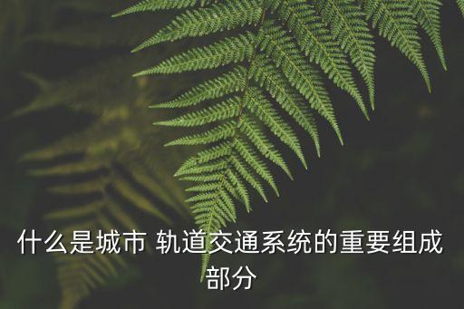 什么是城市 軌道交通系統(tǒng)的重要組成部分