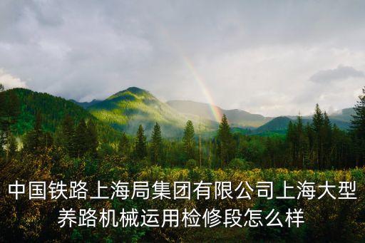 中國(guó)鐵路上海局集團(tuán)有限公司上海大型養(yǎng)路機(jī)械運(yùn)用檢修段怎么樣