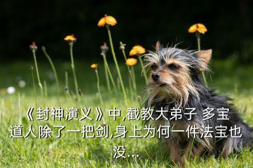 《封神演義》中,截教大弟子 多寶 道人除了一把劍,身上為何一件法寶也沒...