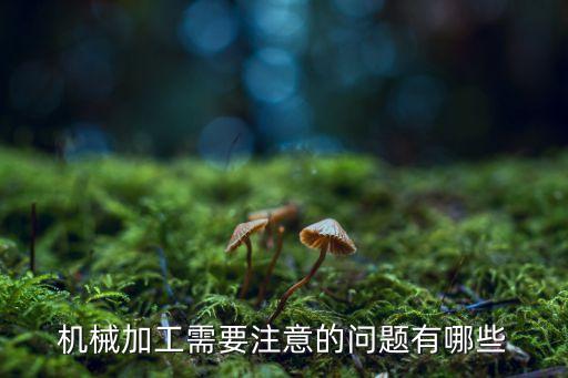 機(jī)械加工需要注意的問題有哪些