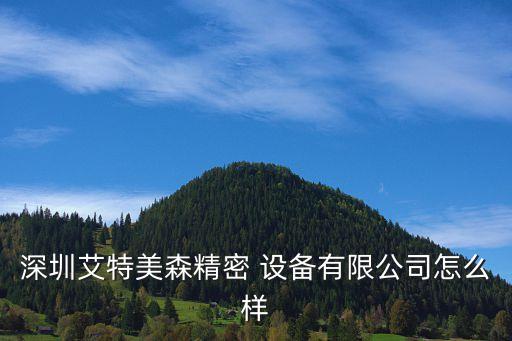 深圳艾特美森精密 設(shè)備有限公司怎么樣