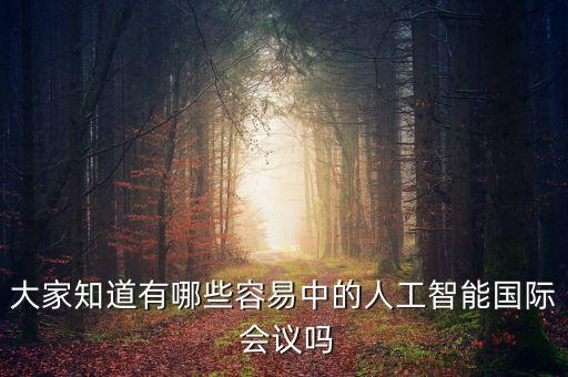 大家知道有哪些容易中的人工智能國際 會議嗎