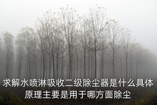 求解水噴淋吸收二級(jí)除塵器是什么具體原理主要是用于哪方面除塵