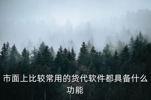 市面上比較常用的貨代軟件都具備什么功能