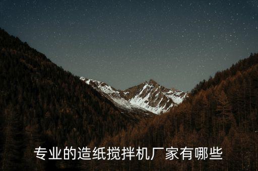 專業(yè)的造紙攪拌機(jī)廠家有哪些