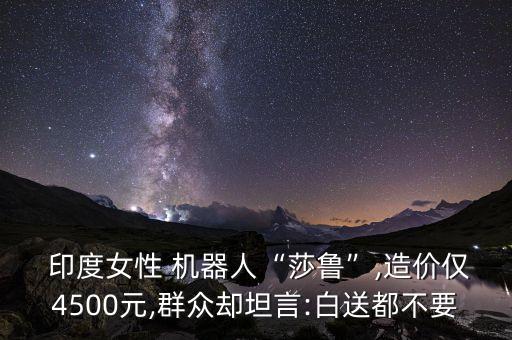  印度女性 機器人“莎魯”,造價僅4500元,群眾卻坦言:白送都不要