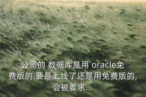 公司的 數(shù)據(jù)庫(kù)是用 oracle免費(fèi)版的,要是上線了還是用免費(fèi)版的,會(huì)被要求...