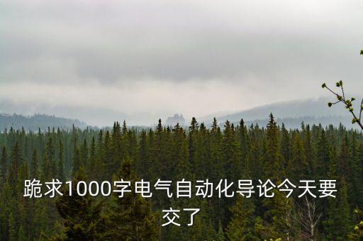 跪求1000字電氣自動化導(dǎo)論今天要交了