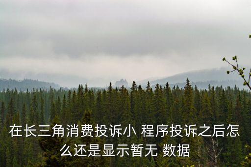 在長(zhǎng)三角消費(fèi)投訴小 程序投訴之后怎么還是顯示暫無(wú) 數(shù)據(jù)