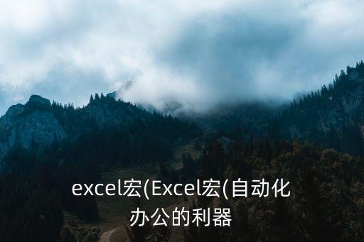 excel宏(Excel宏(自動化辦公的利器